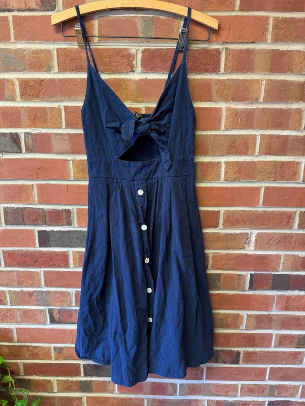 Fancyinn Navy Blue Spaghetti-Strap Dress